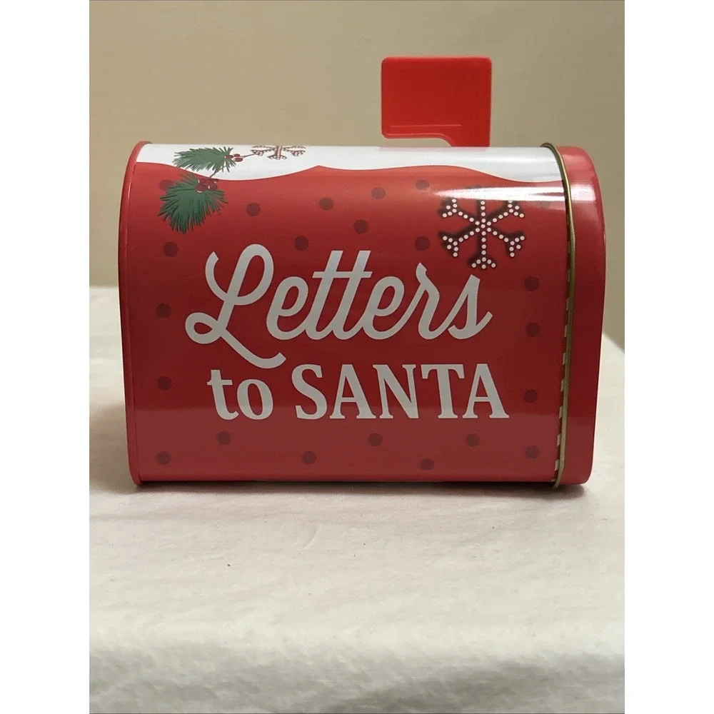 Lot of 8 Christmas Holiday Decorative Tin Mini Mailboxes Santa Reindeer Snowman